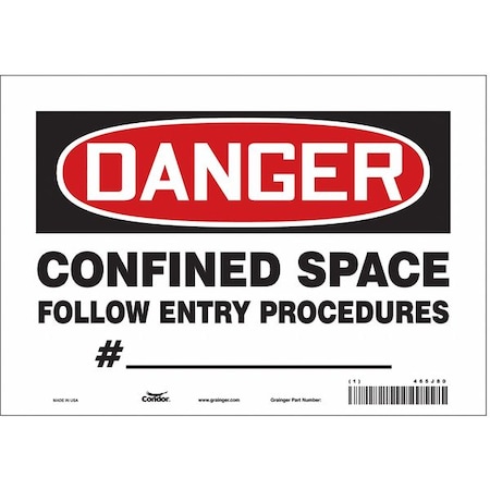 Condor Safety Sign, 7 in Height, 10 in Width, Vinyl, Vertical Rectangle, English, 465J80 465J80