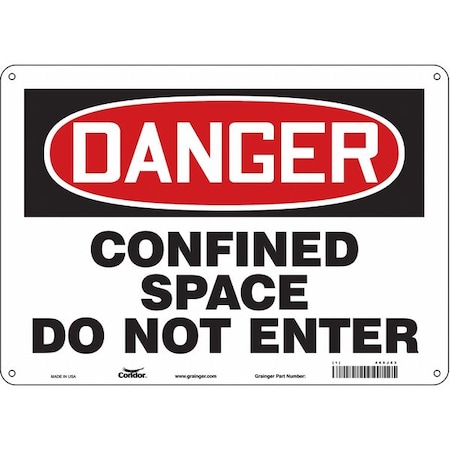 Condor Safety Sign, 10 in Height, 14 in Width, Aluminum, Horizontal Rectangle, English, 465J83 465J83