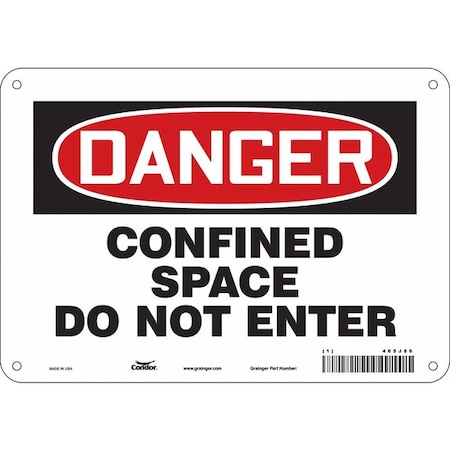 Condor Safety Sign, 7 in Height, 10 in Width, Polyethylene, Vertical Rectangle, English, 465J86 465J86
