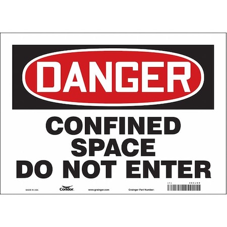 Condor Safety Sign, 10 in Height, 14 in Width, Vinyl, Horizontal Rectangle, English, 465J89 465J89