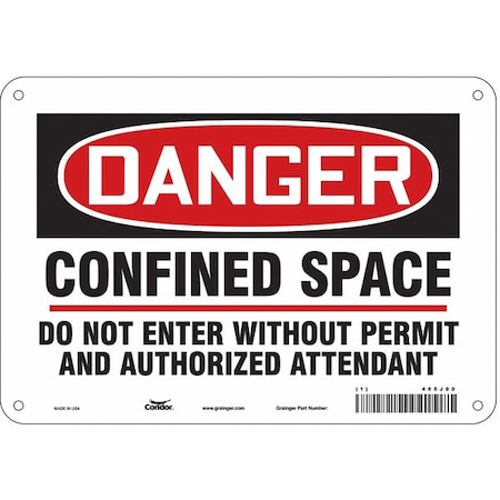Condor Safety Sign, 7 in Height, 10 in Width, Aluminum, Vertical Rectangle, English, 465J90 465J90