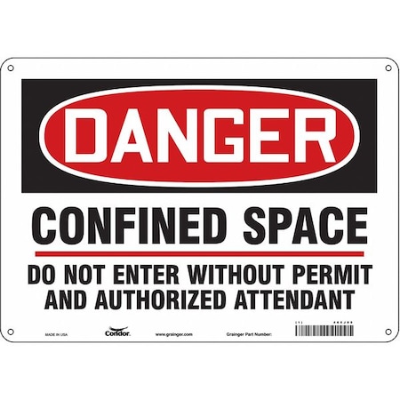 Condor Safety Sign, 10 in Height, 14 in Width, Polyethylene, Horizontal Rectangle, English, 465J95 465J95