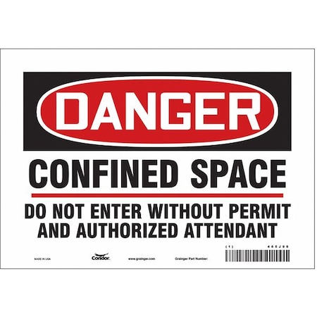 Condor Safety Sign, 7 in Height, 10 in Width, Vinyl, Vertical Rectangle, English, 465J96 465J96