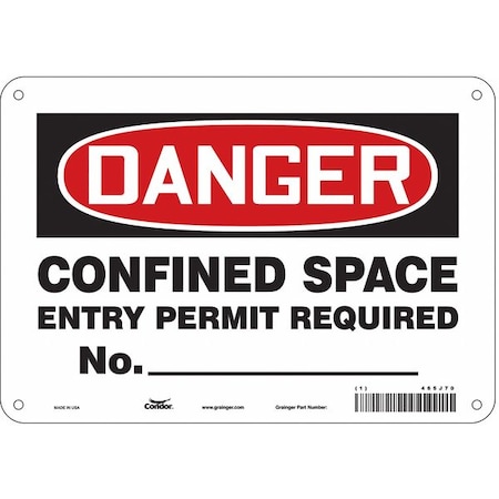 CONDOR Safety Sign, 7 in Height, 10 in Width, Polyethylene, Vertical Rectangle, English, 465J70 465J70