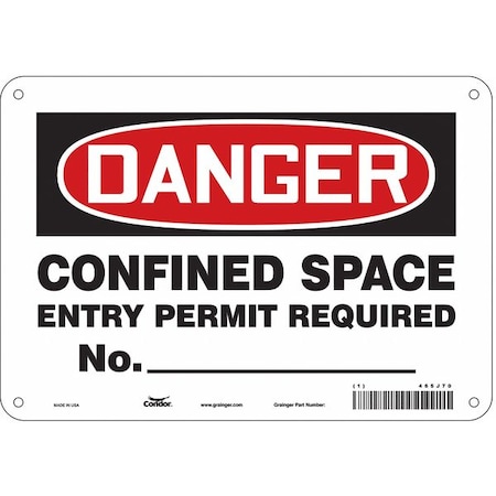 Condor Safety Sign, 7 in Height, 10 in Width, Polyethylene, Vertical Rectangle, English, 465J70 465J70