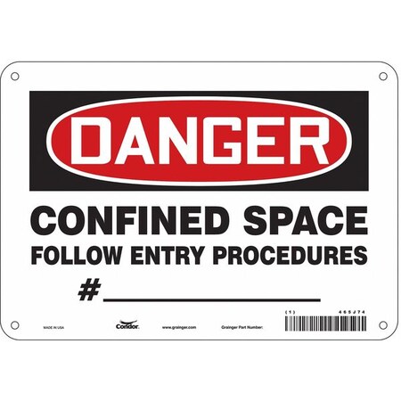 Condor Safety Sign, 7 in Height, 10 in Width, Aluminum, Vertical Rectangle, English, 465J74 465J74