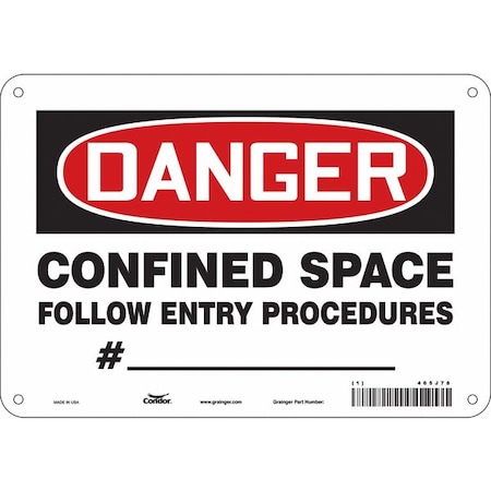 Condor Safety Sign, 7 in Height, 10 in Width, Polyethylene, Vertical Rectangle, English, 465J78 465J78