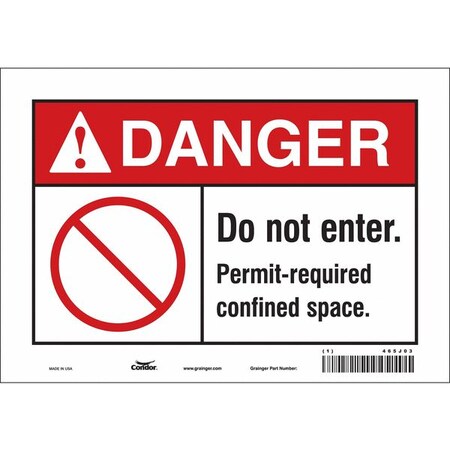 Condor Safety Sign, 7 in Height, 10 in Width, Vinyl, Vertical Rectangle, English, 465J03 465J03