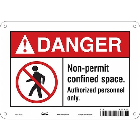 Condor Safety Sign, 7 in Height, 10 in Width, Aluminum, Vertical Rectangle, English, 465J05 465J05