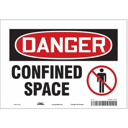 Condor Safety Sign, 7 in Height, 10 in Width, Vinyl, Vertical Rectangle, English, 465J19 465J19