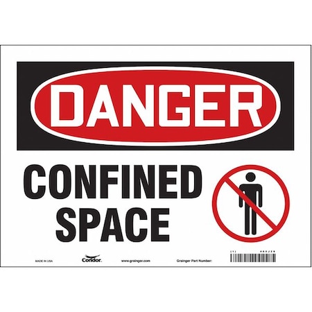 Condor Safety Sign, 10 in Height, 14 in Width, Vinyl, Horizontal Rectangle, English, 465J20 465J20