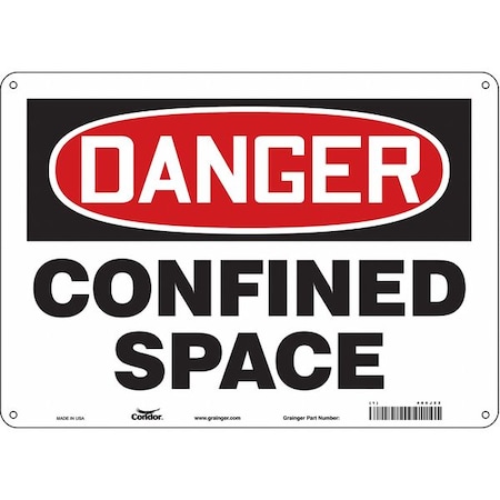 Condor Safety Sign, 10 in Height, 14 in Width, Aluminum, Horizontal Rectangle, English, 465J22 465J22