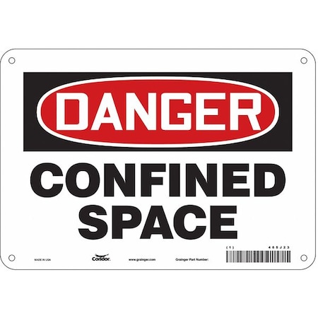 Zoro Select Safety Sign, 7 in Height, 10 in Width, Fiberglass, Vertical Rectangle, English, 465J23 465J23