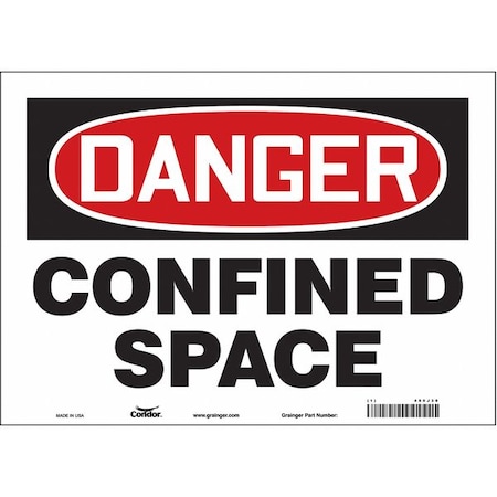 Condor Safety Sign, 10 in Height, 14 in Width, Vinyl, Horizontal Rectangle, English, 465J30 465J30