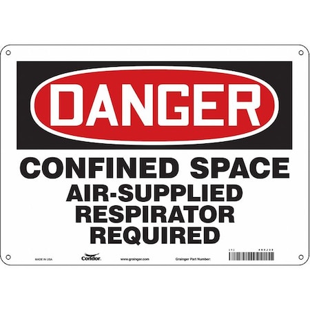 Condor Safety Sign, 10 in Height, 14 in Width, Aluminum, Horizontal Rectangle, English, 465J32 465J32