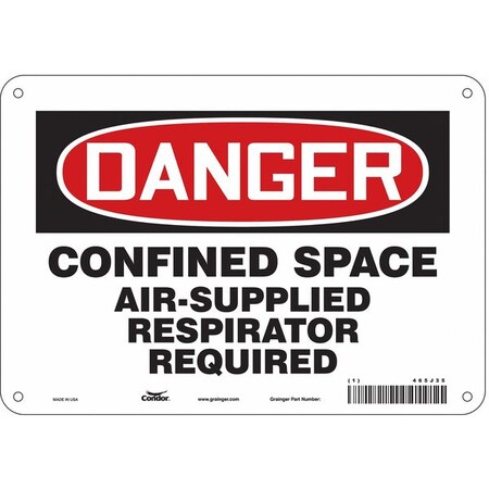 Condor Safety Sign, 7 in Height, 10 in Width, Polyethylene, Vertical Rectangle, English, 465J35 465J35