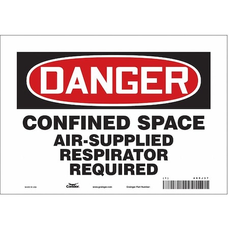 Condor Safety Sign, 7" H, 10" W, Vinyl 465J37