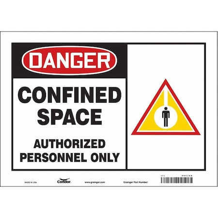 Condor Safety Sign, 10 in Height, 14 in Width, Vinyl, Horizontal Rectangle, English, 465J48 465J48