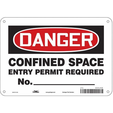 Condor Safety Sign, 7 in Height, 10 in Width, Aluminum, Vertical Rectangle, English, 465J66 465J66
