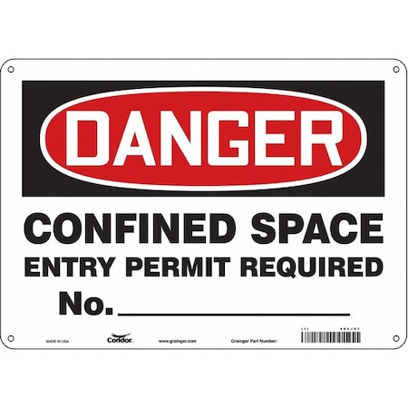 Condor Safety Sign, 10 in Height, 14 in Width, Aluminum, Horizontal Rectangle, English, 465J67 465J67