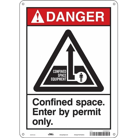 Condor Safety Sign, 14 in Height, 10 in Width, Polyethylene, Vertical Rectangle, English, 465K91 465K91