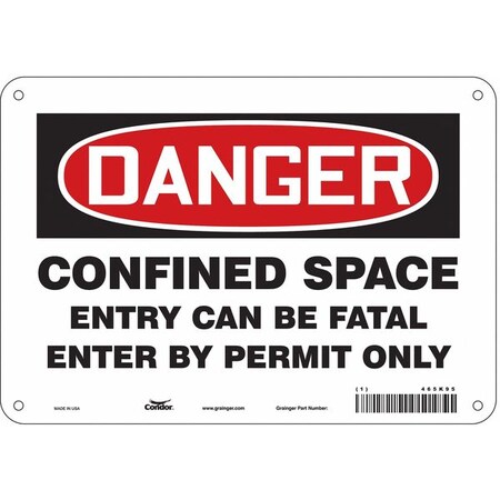 Condor Safety Sign, 7 in Height, 10 in Width, Aluminum, Vertical Rectangle, English, 465K95 465K95