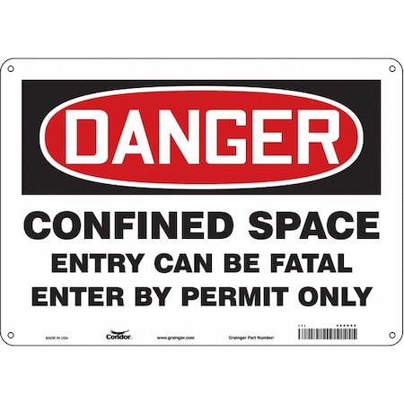 Condor Safety Sign, 10 in Height, 14 in Width, Aluminum, Horizontal Rectangle, English, 465K96 465K96