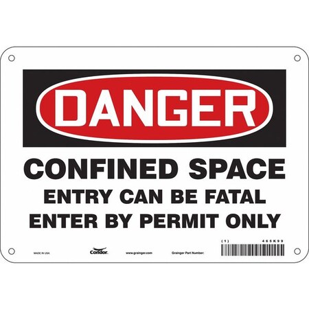 Condor Safety Sign, 7 in Height, 10 in Width, Polyethylene, Vertical Rectangle, English, 465K99 465K99
