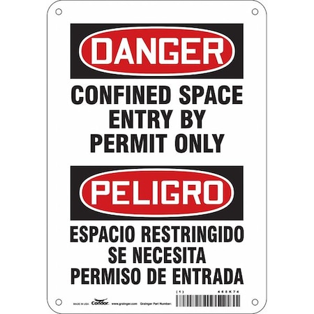 Condor Safety Sign, 10" H, 7" W, Plastic, 465K74 465K74