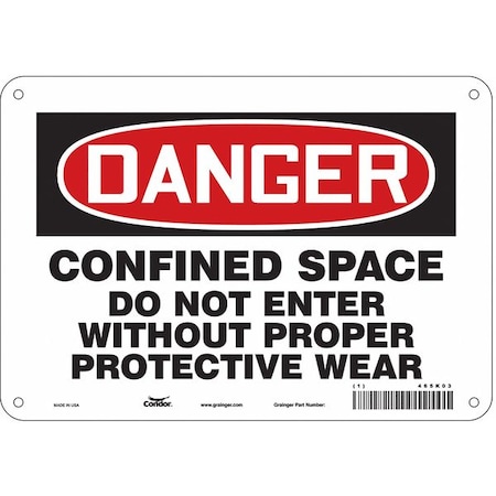 Condor Safety Sign, 7 in Height, 10 in Width, Polyethylene, Vertical Rectangle, English, 465K03 465K03