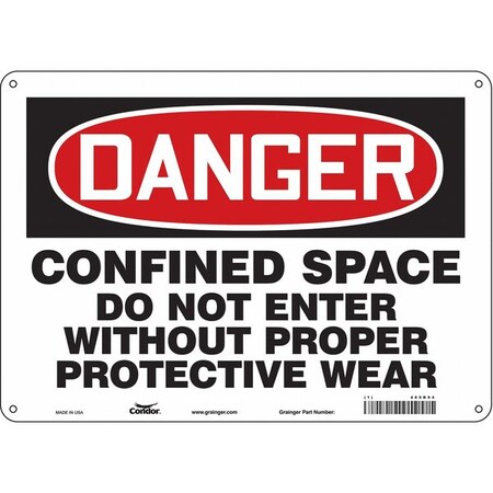Condor Safety Sign, 10" H, 14" W, Plastic 465K04