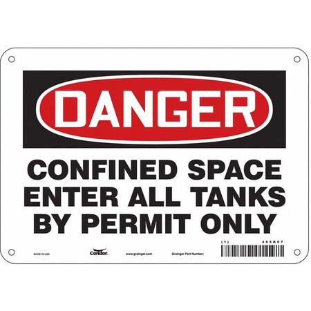 Condor Safety Sign, 7 in Height, 10 in Width, Aluminum, Vertical Rectangle, English, 465K07 465K07