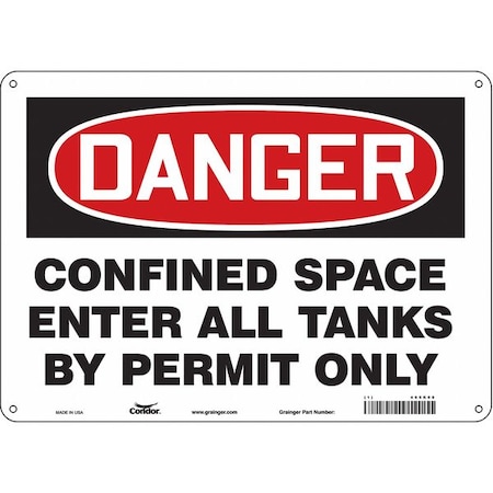 Condor Safety Sign, 10 in Height, 14 in Width, Aluminum, Horizontal Rectangle, English, 465K08 465K08