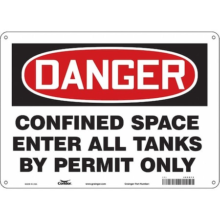 Condor Safety Sign, 10 in Height, 14 in Width, Polyethylene, Horizontal Rectangle, English, 465K12 465K12