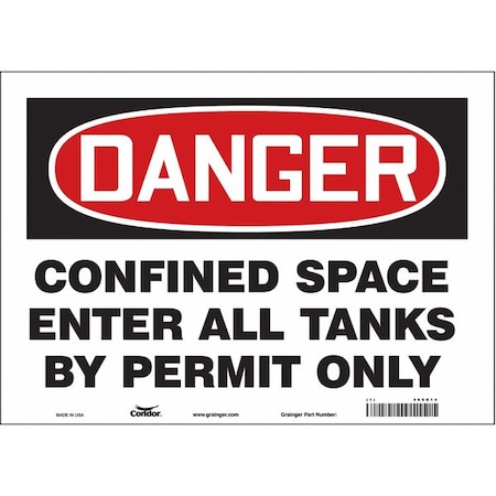 Condor Safety Sign, 10 in Height, 14 in Width, Vinyl, Horizontal Rectangle, English, 465K14 465K14