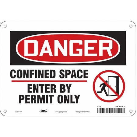 Zoro Select Safety Sign, 7 in Height, 10 in Width, Fiberglass, Vertical Rectangle, English, 465K17 465K17