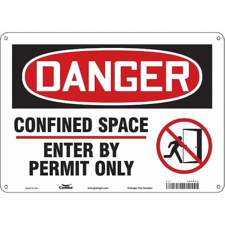 Condor Safety Sign, 10 in Height, 14 in Width, Polyethylene, Horizontal Rectangle, English, 465K20 465K20