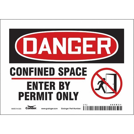 Condor Safety Sign, 5 in Height, 7 in Width, Vinyl, Horizontal Rectangle, English, 465K21 465K21