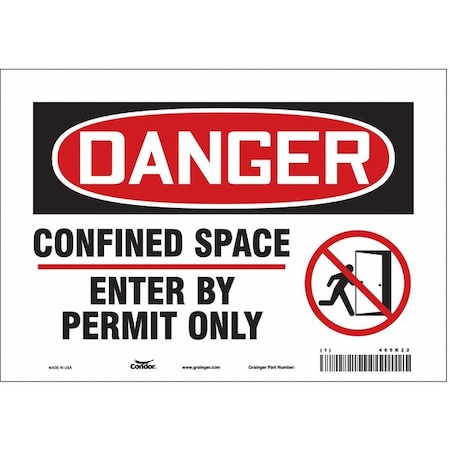Condor Safety Sign, 7 in Height, 10 in Width, Vinyl, Vertical Rectangle, English, 465K22 465K22