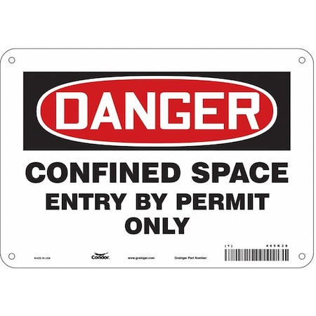 Condor Safety Sign, 7 in Height, 10 in Width, Polyethylene, Vertical Rectangle, English, 465K28 465K28