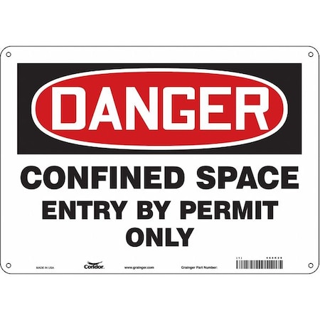 Condor Safety Sign, 10 in Height, 14 in Width, Polyethylene, Horizontal Rectangle, English, 465K29 465K29