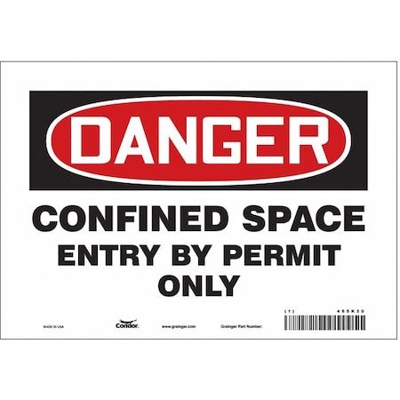 Condor Safety Sign, 7 in Height, 10 in Width, Vinyl, Vertical Rectangle, English, 465K30 465K30