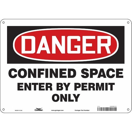 Condor Safety Sign, 10 in Height, 14 in Width, Aluminum, Horizontal Rectangle, English, 465K33 465K33