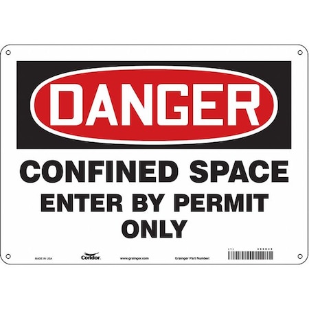 Zoro Select Safety Sign, 10 in Height, 14 in Width, Fiberglass, Horizontal Rectangle, English, 465K35 465K35