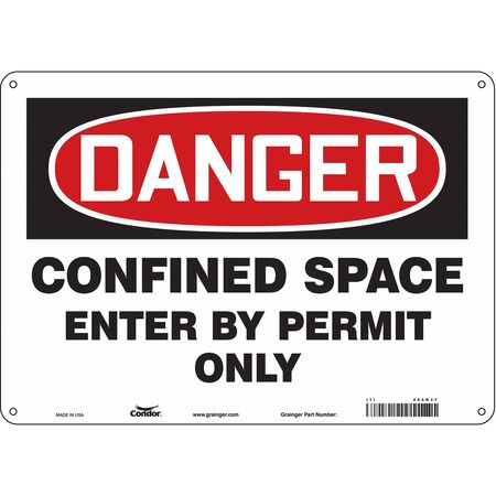 CONDOR Safety Sign, 10 in Height, 14 in Width, Polyethylene, Horizontal Rectangle, English, 465K37 465K37