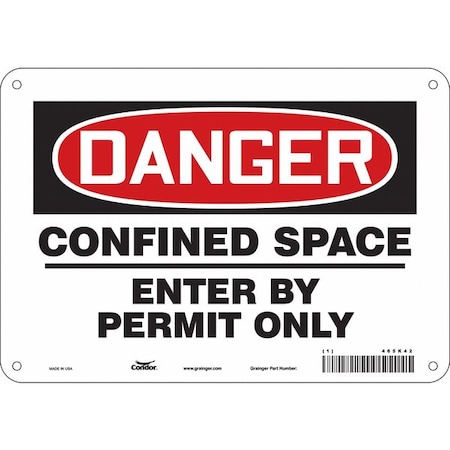 Condor Safety Sign, 7 in Height, 10 in Width, Aluminum, Vertical Rectangle, English, 465K42 465K42