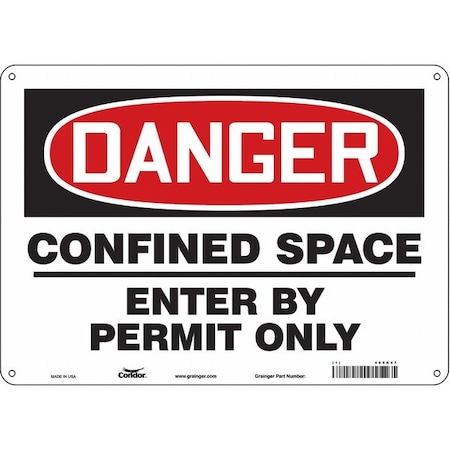 Condor Safety Sign, 10 in Height, 14 in Width, Polyethylene, Horizontal Rectangle, English, 465K47 465K47