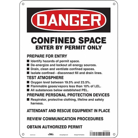 Condor Safety Sign, 14 in Height, 10 in Width, Aluminum, Vertical Rectangle, English, 465K51 465K51