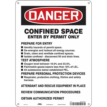 Condor Safety Sign, 14 in Height, 10 in Width, Polyethylene, Vertical Rectangle, English, 465K56 465K56