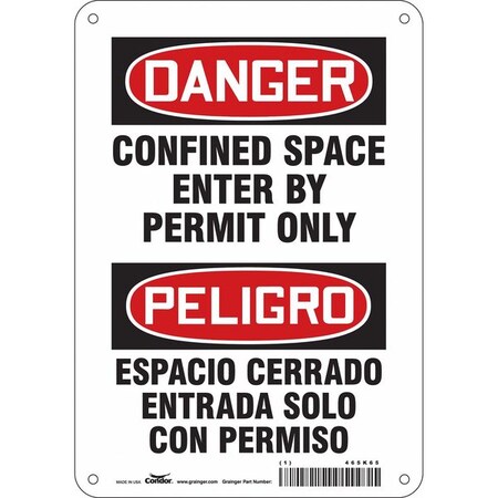 Condor Safety Sign, 10" H, 7" W, Plastic, 465K65 465K65